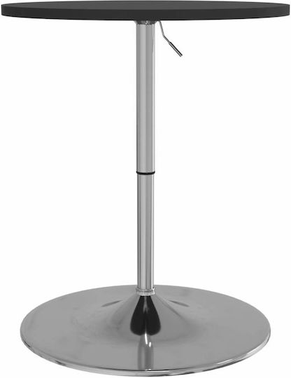 Round Table Bar Wooden with Metal Frame Black Velvet-Black Metal 60x60x90cm