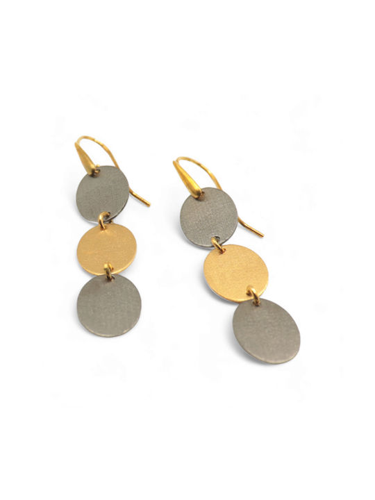 Χειροποίητα Earrings Pendants made of Silver Gold Plated