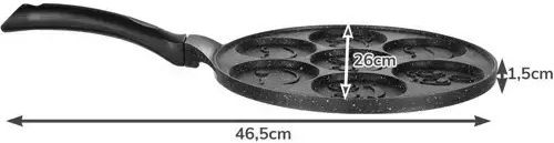 Ruhhy Pan for Pancakes made of Aluminum with Non-Stick Coating 26cm