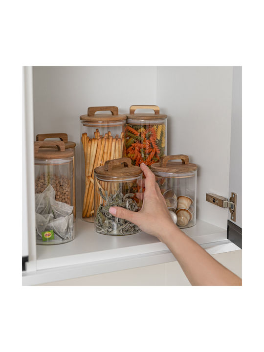 Estia ALLURE Vase General Use with Lid Glass Transparent 1000ml