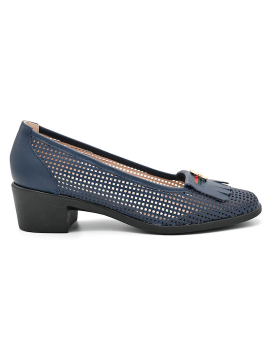 Aero by Kasta Anatomic Leather Blue Heels