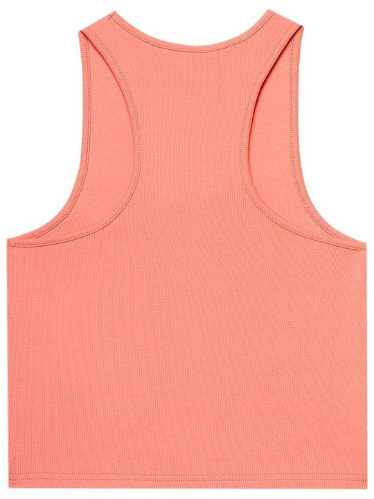 4F Damen Bluse Baumwolle Ärmellos Orange