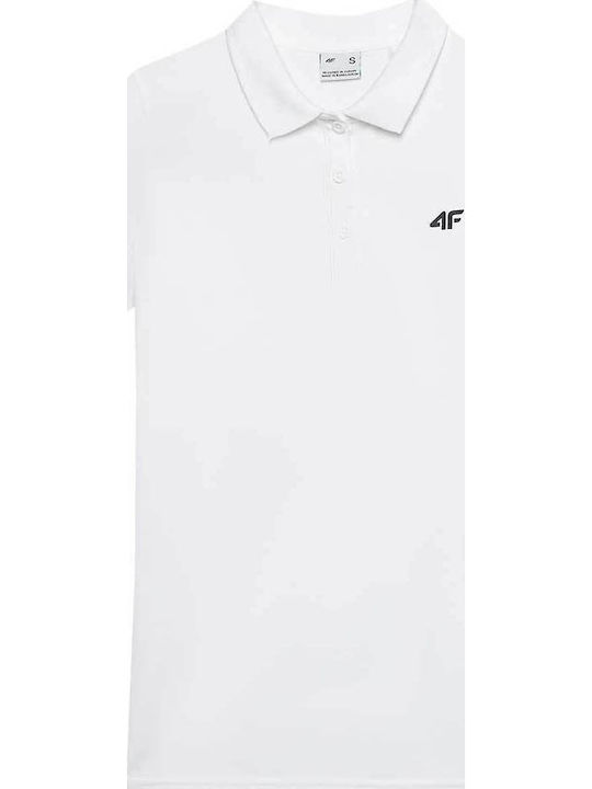 Women's Athletic Polo Blouse Short Sleeve White
