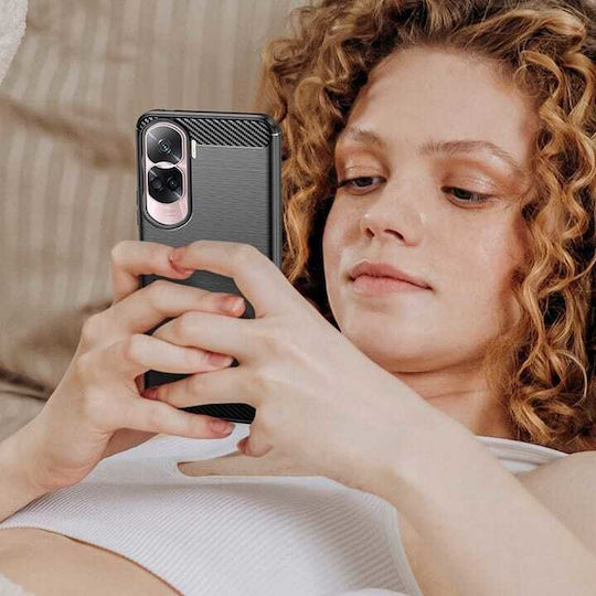 Spacecase Carbon Back Cover Silicon Negru (Honor 90 Lite - Onoare 90 Lite)