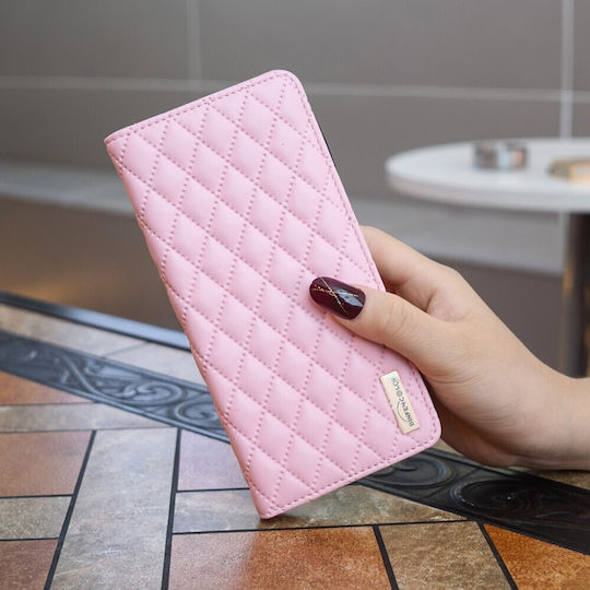 Binfen Diamond Lattice Портмоне От Изкуствена Кожа Розово Galaxy A35