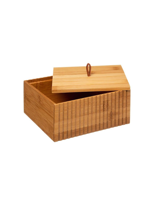 Atmosphera General Use Vase with Lid Wooden Brown 15x7x15cm 1 Pieces