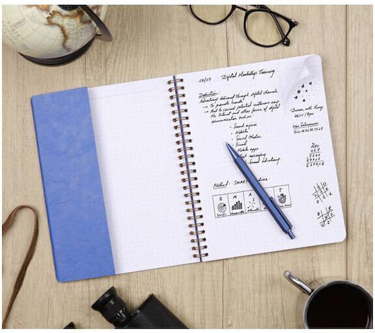Rhodia Σημειωματάριο Σπιράλ A5 60 Φύλλων Ριγέ Καφέ