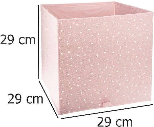 Atmosphera Fabric Storage Box Pink 29x29x29cm