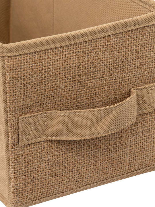 Aria Trade Stoff Aufbewahrungsbox mit Deckel Beige 31x15x15cm 1Stück