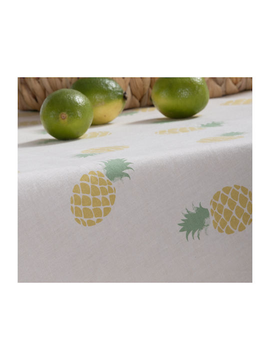 Nef-Nef Homeware Τραπεζομάντηλο Βαμβακερό Αλέκιαστο DELICIOUS Ecru/lime 140x180εκ.