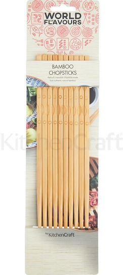 Kitchen Craft Пръчици за хранене Бамбук Кафяв 10pcs
