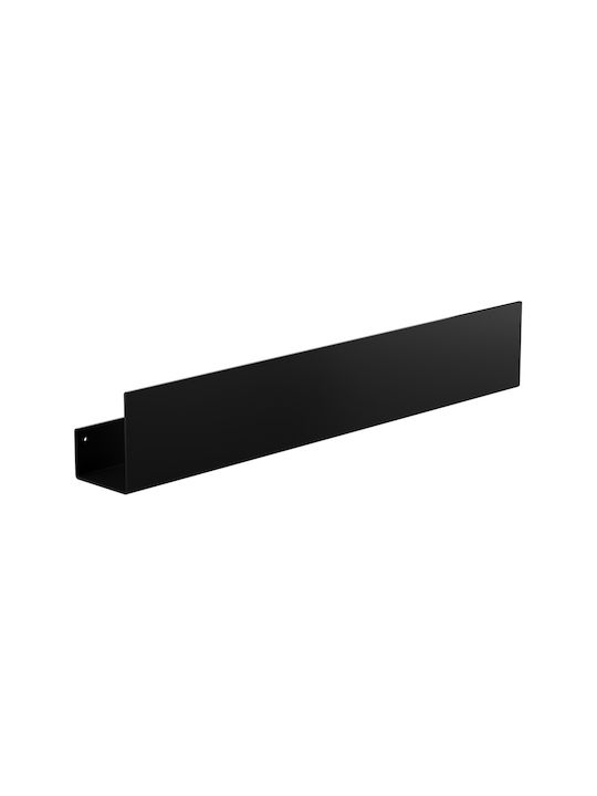 Verdi Wall Mounted Bathroom Shelf Metallic 70x9x12cm Black