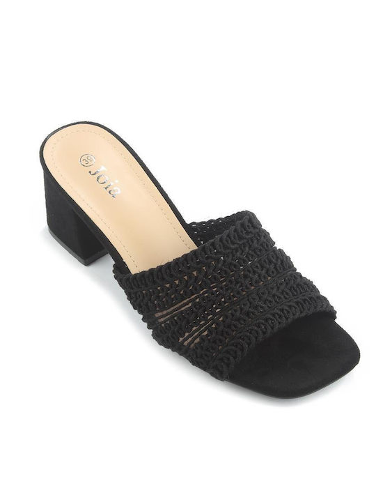 Fshoes Mules mit Absatz in Schwarz Farbe