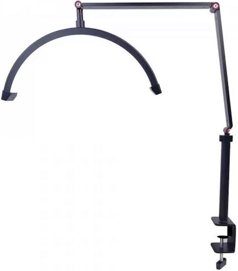 Adjustable Half Moon Salon Aesthetic Light with Clamp, 3 Lighting Modes, Black (Hd-m3x)
