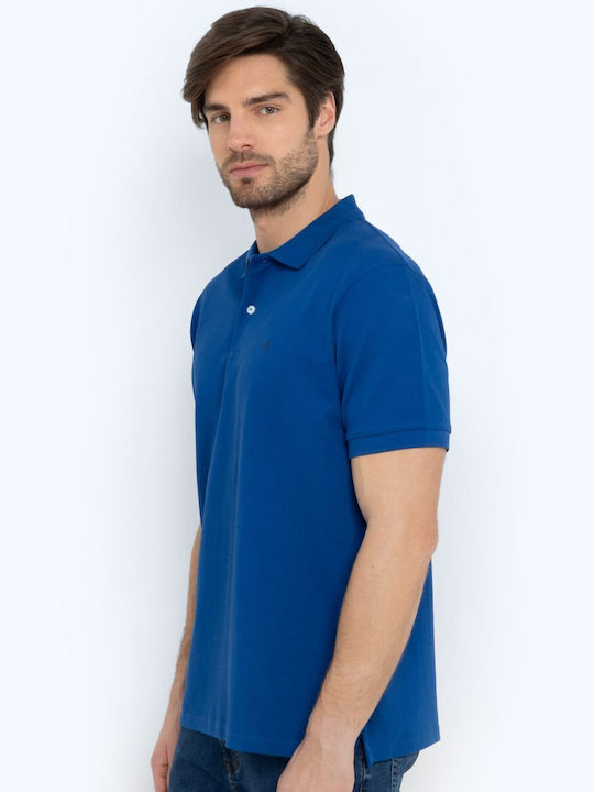 The Bostonians Bluza Bărbătească cu Mânecă Scurtă Polo Blue Rois