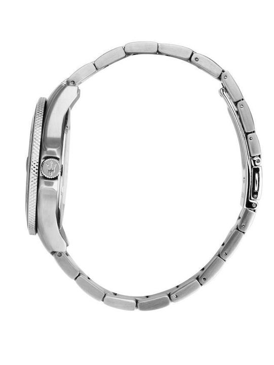 Maserati Competizione Men's Watch 43mm Battery with Silver / Silver Metal Bracelet