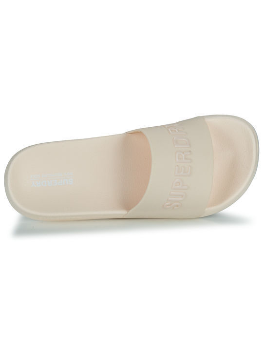 D4 Sdry Logo Vegan Pool Slide Slides in Beige Colour
