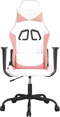 vidaXL 345408 Gaming Chair with Adjustable Arms White / Pink