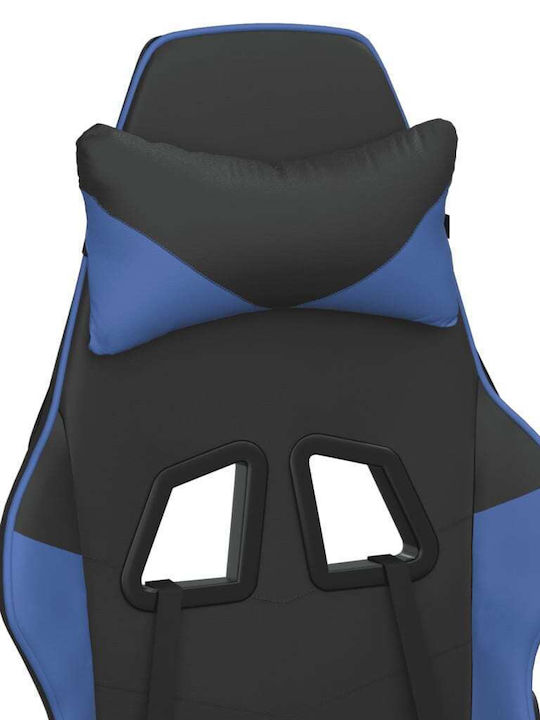 vidaXL 345399 Καρέκλα Gaming Δερματίνης με Ρυθμιζόμενα Μπράτσα Μαύρο / Μπλε