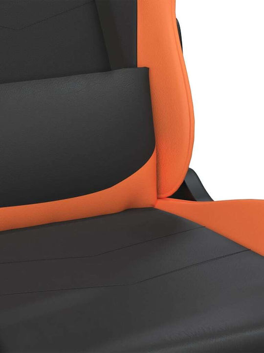 vidaXL 3143647 Καρέκλα Gaming Δερματίνης με Ρυθμιζόμενα Μπράτσα Μαύρο / Πορτοκαλί