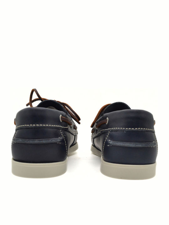 Δερμάτινα Ανδρικά Boat Shoes σε Μπλε Χρώμα