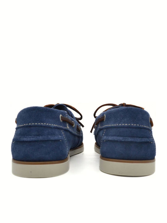 Men's Leather Boat Shoes Blue