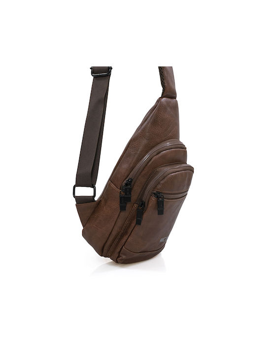 Men's MCAN chest bag brown Z-703