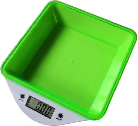 Digital Kitchen Scale with Bucket Up To 5kg Green