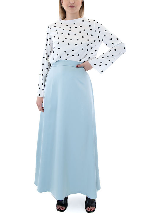 Women's Blouse Satin Long Sleeve Polka Dot White