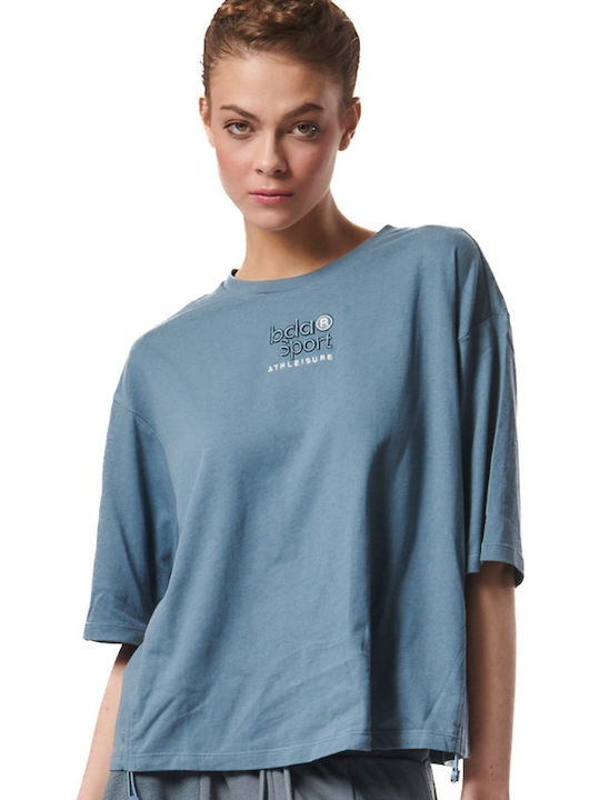 Drawcords Γυναικείο Αθλητικό T-shirt Μπλε