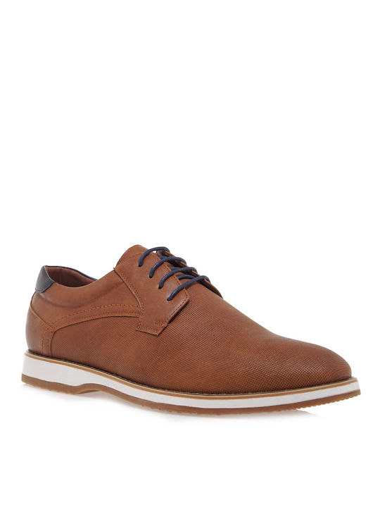 JK London Men's Synthetic Leather Casual Shoes Tabac Brown