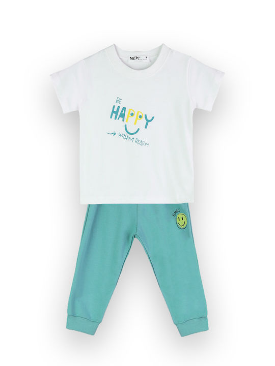 Nek Kids Wear Copilăresc Set de pantaloni de trening Galben 3buc