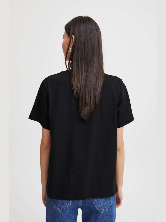 ICHI Γυναικείο T-shirt Μαύρο