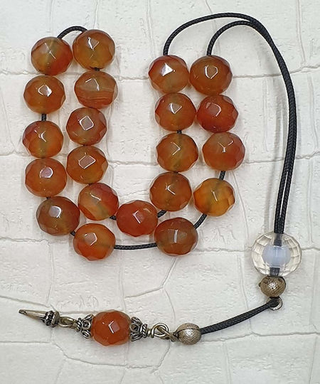 Roloi Komboloi Agate Worry Beads Brown 29cm
