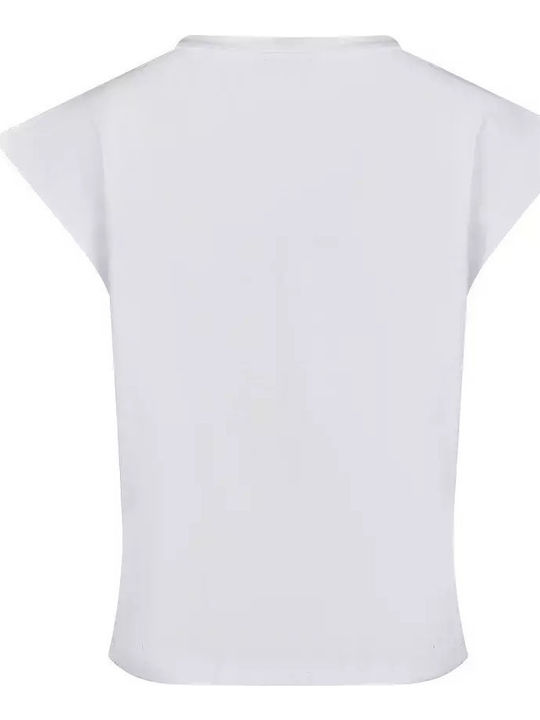 Emma Women's Athletic Blouse Short Sleeve White
