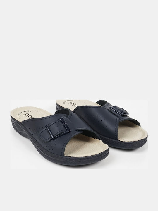 Anatomical Leather Women's Slippers Blue