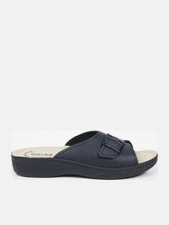 Anatomical Leather Women's Slippers Blue