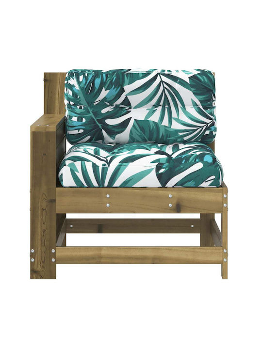 Outdoor Armchair Wooden Coffee with Cushion 69x62x70.5cm