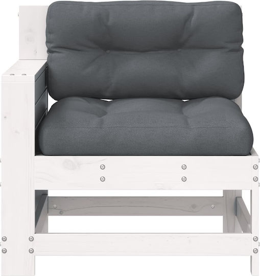 Outdoor-Sessel Hölzernes White mit Kissen 69x62x70.5εκ.