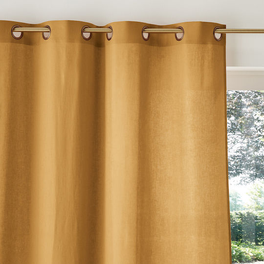 La Redoute Interieurs Κουρτίνα με Τρουκς Κίτρινη 135x250εκ.