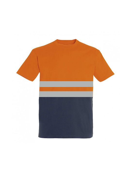 Kids Moda Work T-Shirt Orange with Reflective Tapes