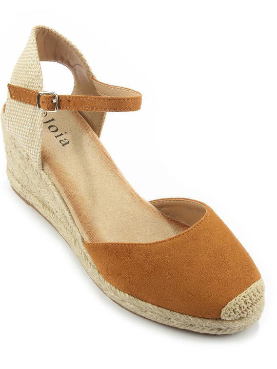 Fshoes Platforme dama în stil espadrile Maro