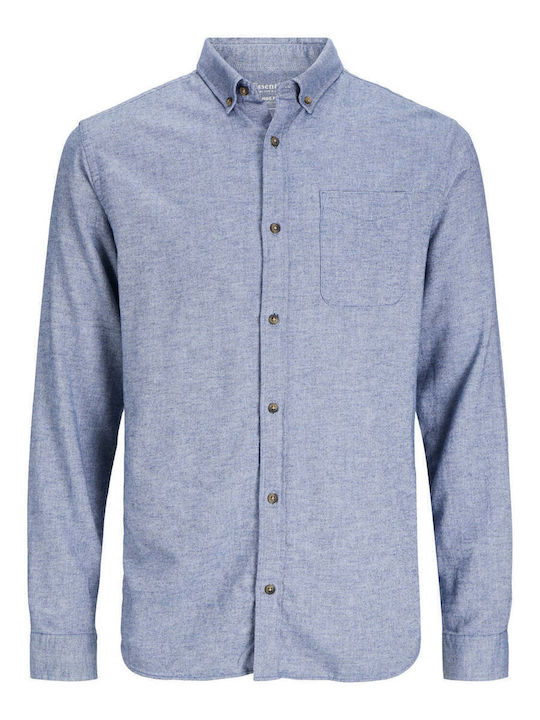 Long-sleeved Flannel Shirt Blue / Faded Denim