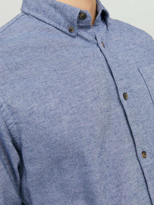 Long-sleeved Flannel Shirt Blue / Faded Denim