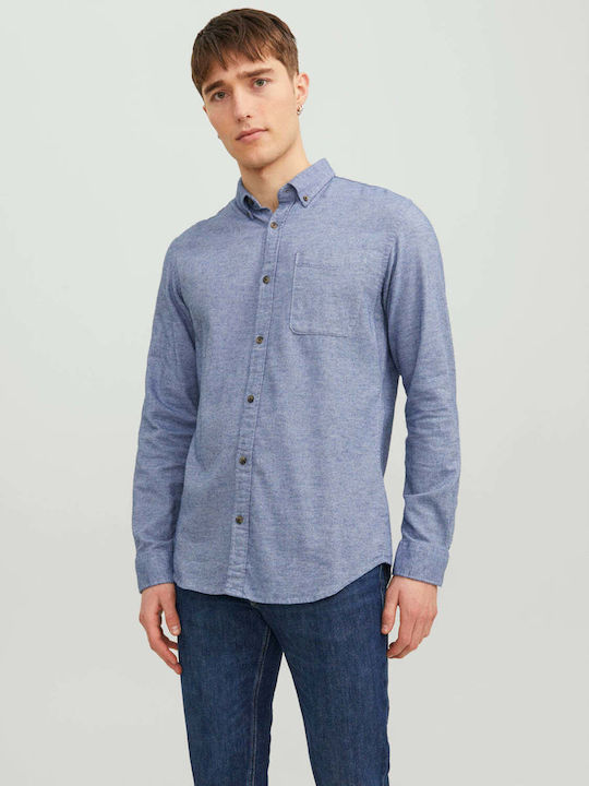 Long-sleeved Flannel Shirt Blue / Faded Denim