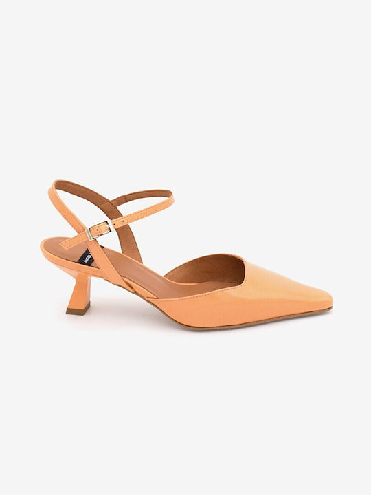 Angel Alarcon Leather Orange Heels