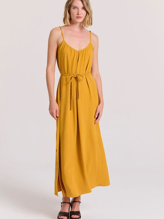 Sommer Maxi Damenkleid mit Tränen Gelb