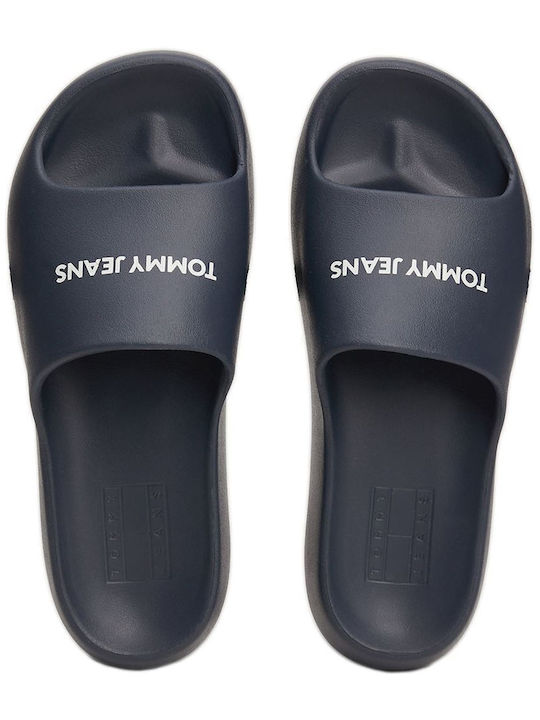 Slides με Πλατφόρμα σε Navy Μπλε Χρώμα