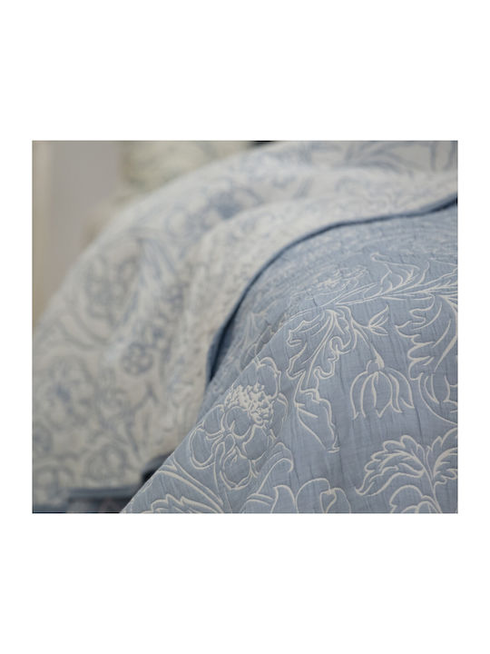 Nef-Nef Homeware Moanna Κουβερλί Υπέρδιπλο από Βαμβάκι & Πολυεστέρα Blue 230x240cm