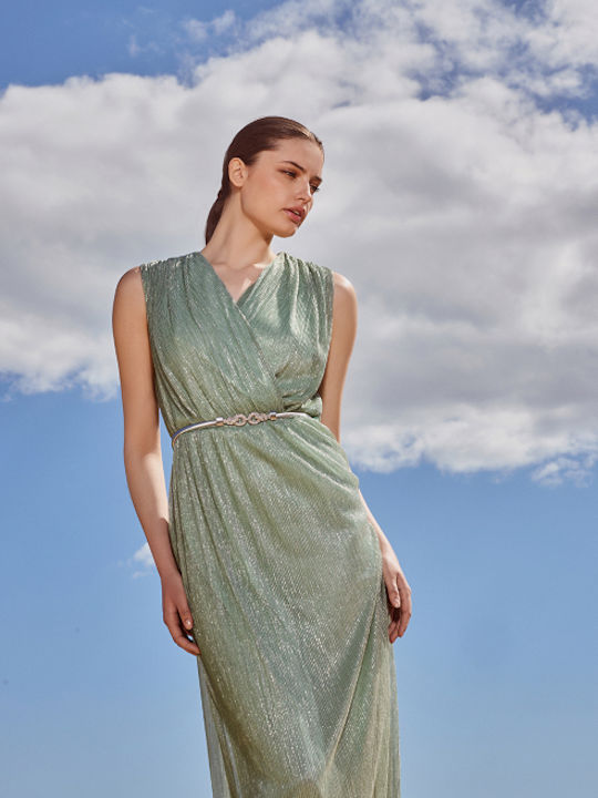 Desiree Maxi Φόρεμα Κρουαζέ Πράσινο
